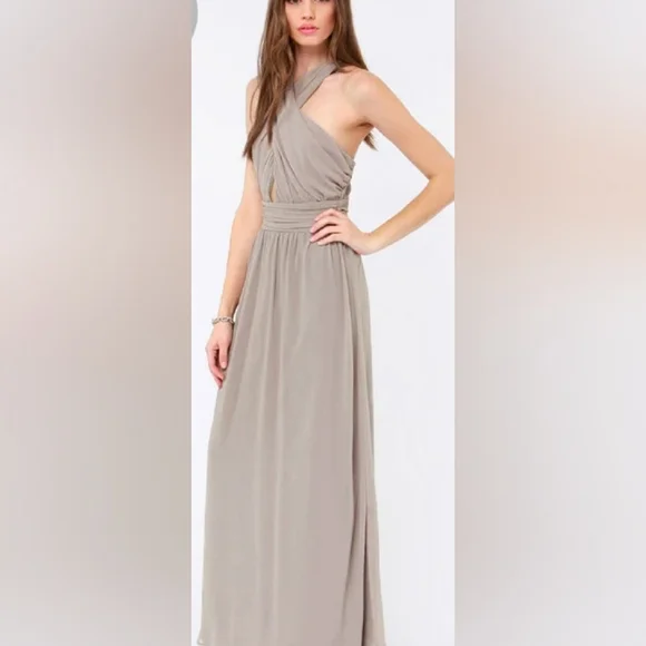 halter neck maxi dresses Gita Black Halter-Neck Long-Sleeve Maxi Dress – Club L London main image 1
